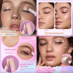 Sheglam glitter jelly eyeshadow - champagne gleam