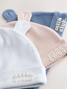 Blue 100% Cotton Slogan Baby Beanie Hat | Next 