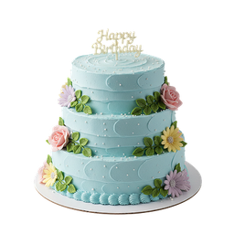 Pastel Floral Birthday Cake