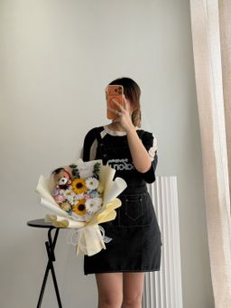 (GB037) Graduation Bear Soap Flower Bouquet