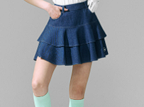 XXMX - Denim-like flounce culotte skirt