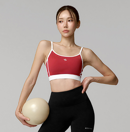 XXMX - Double-line color blocking bra top in Heritage Red