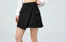 XXMX - Dual-grip layered wrap skirt