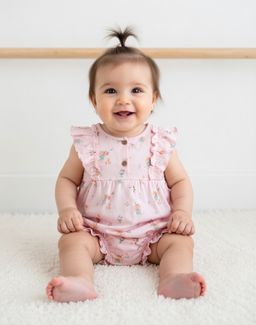 Pink Mouse and Floral Print Baby 100% Cotton Rompers | Next