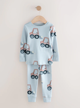 Blue/Ecru Transport Mini Snuggle Pyjamas | Next 