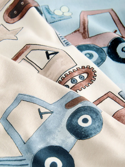 Blue/Ecru Transport Mini Snuggle Pyjamas | Next 