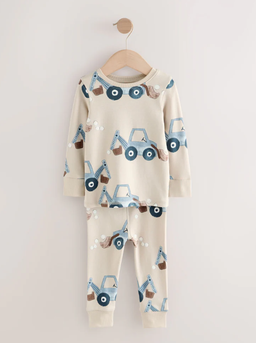 Blue/Ecru Transport Mini Snuggle Pyjamas | Next 