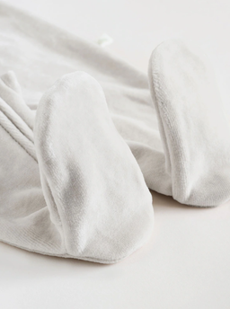 Grey Velour Two Way Zip Baby Sleepsuits | Next