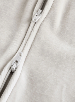 Grey Velour Two Way Zip Baby Sleepsuits | Next