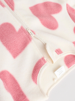 Dusty Rose / Mauve Pink Micro Fleece Two Way Zip Baby Sleepsuit | Next