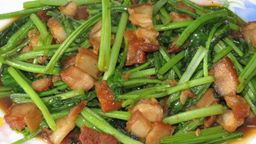 Saut e ed Choy Sum with preserved pork
