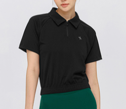 XXMX - Soft pique half-zip short sleeve