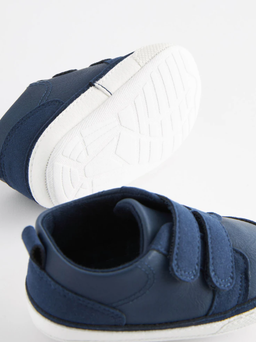 Navy Blue Touch Fastening Baby Trainers  | Next