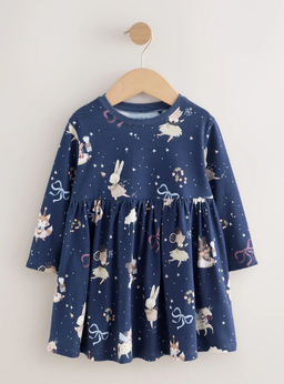 Navy Character Long Sleeve Dress | Next