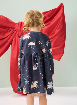 Navy Character Long Sleeve Dress | Next