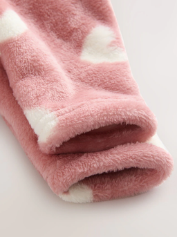Baby Girls Pink Heart Print Fleece Sleepsuit | Next