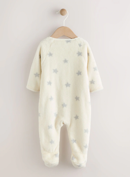 Grey Star Fleece Baby Sleepsuit | Next
