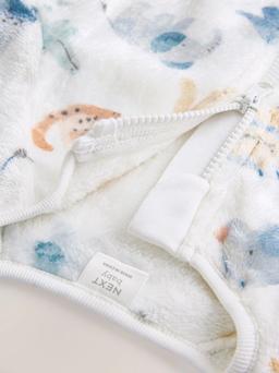 Ecru Safari Fleece Baby Sleepsuit | Next