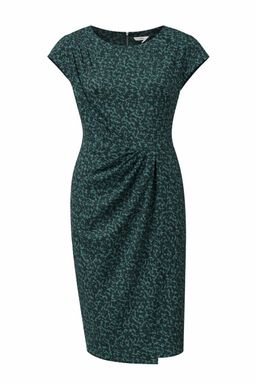 Dark Green Print Ladies Dress     