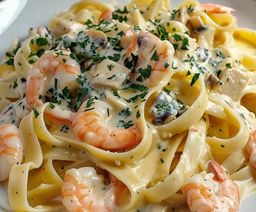 Tagliatelles à la crème Fruits de mers