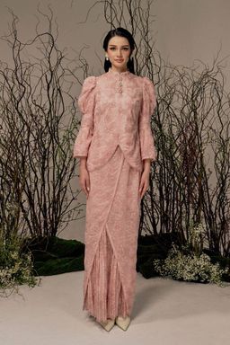 SD Raya 2026 ~ Issadora Modern Kurung -  Salmon Pink