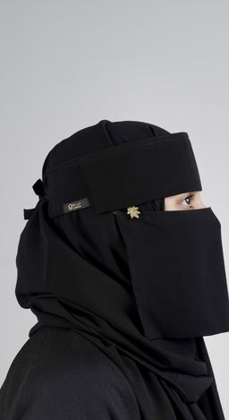 Mini small Double Layer Niqab with leaf locket (6 inch X 12 inch)