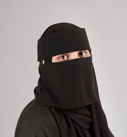 Mini small Double Layer Niqab with leaf locket (6 inch X 12 inch)