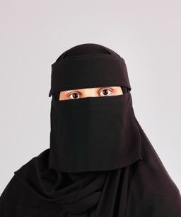 Mini small Double Layer Niqab with leaf locket (6 inch X 12 inch)