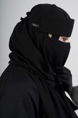 Mini small Double Layer Niqab with leaf locket (6 inch X 12 inch)