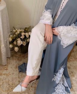 Serene Azure Lace Abaya