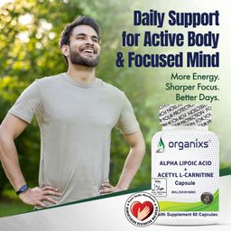 [CND] Organixs Alpha Lipoic Acid 225mg + Acetyl L-Carnitine 525mg (ALCAR) Brain Health Supplement | Halal | Plant-Based | 60 Capsules