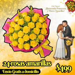 24 rosas amarillas