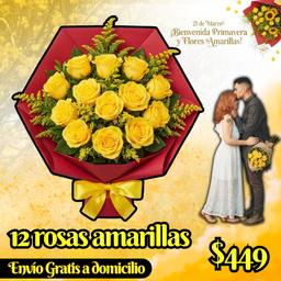 12 rosas amarillas