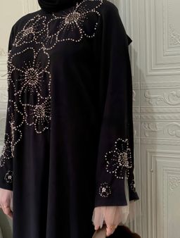 Midnight Bloom Pearl Abaya Sophia