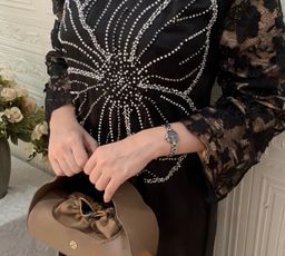 Jazeer Midnight Pearl Bloom Abaya |