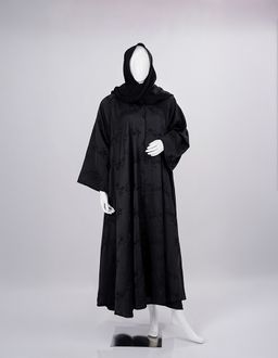 Velvet Bloom Textured Black Abaya
