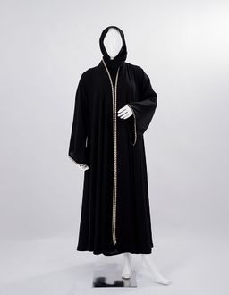 Gold Zigzag Edge Premium Black Abaya 