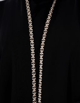 Gold Zigzag Edge Premium Black Abaya 