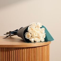 Dreamy White Roses Bouquet | 12 Flowers