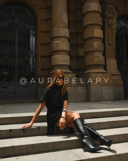 Vestido Negro Flecos con Cinturón de Flecos