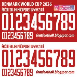 Font Vector Denmark World Cup 2026 kit
