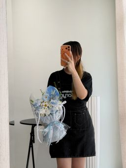 Blue Series Soap Flower Mixed Transparent Bouquet 