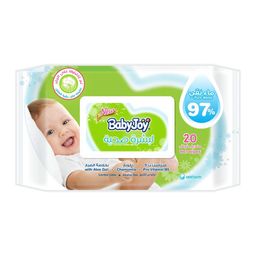 بيبي جوي مناديل مبللة لبشرة صحية عبوة عادية مع غطاء بلاستيكي 20 منديل