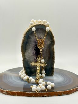 Rosario de Onix blanco 6mm