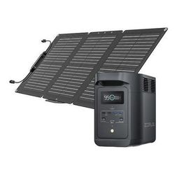 ECOFLOW DELTA 2 Black (E980) 980Wh Power Station with 60W Solar Panel