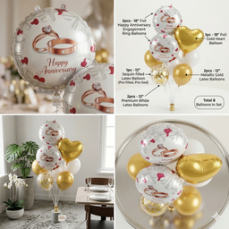 Premium Teal and Gold Anniversary Decorations for Couples