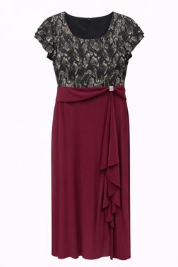 Burgundy and Grey Ladies Evening Gown  