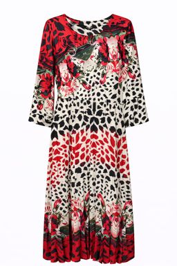 Red and Black Print Ladies Dress 