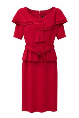 Red Peplum Ladies Dress 