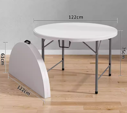 122CM PORTABLE FOLDING TABLE (ROUND)